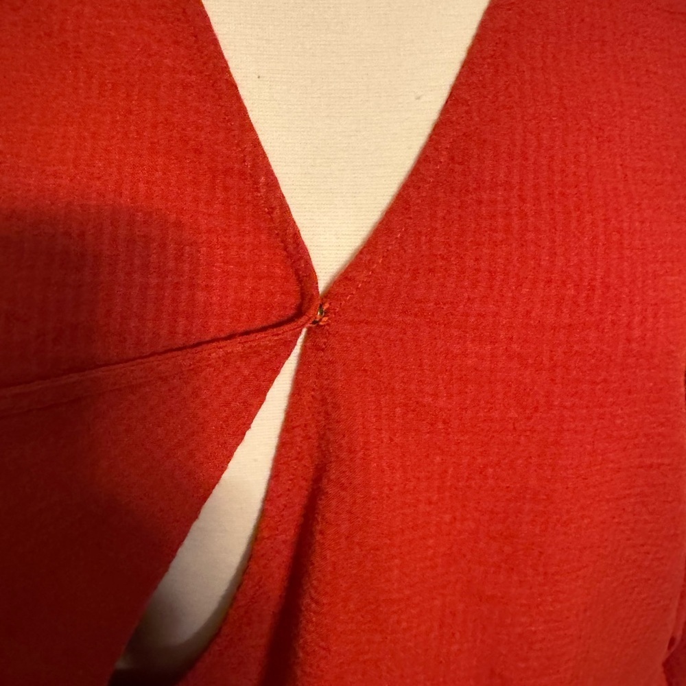 Madewell Burnt orange/brick red wrap top - Picture 5 of 8